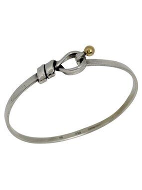 Tiffany & Co Hook Eye Bangle Bracelet Love Knot 925 Sterling Silver